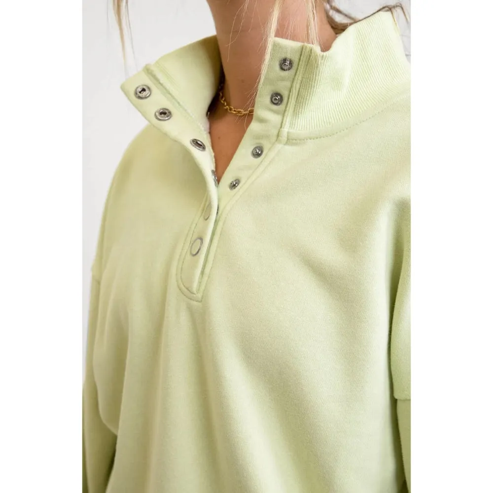 RHYTHM LAIDBACK SNAP FRONT FLEECE APPLE