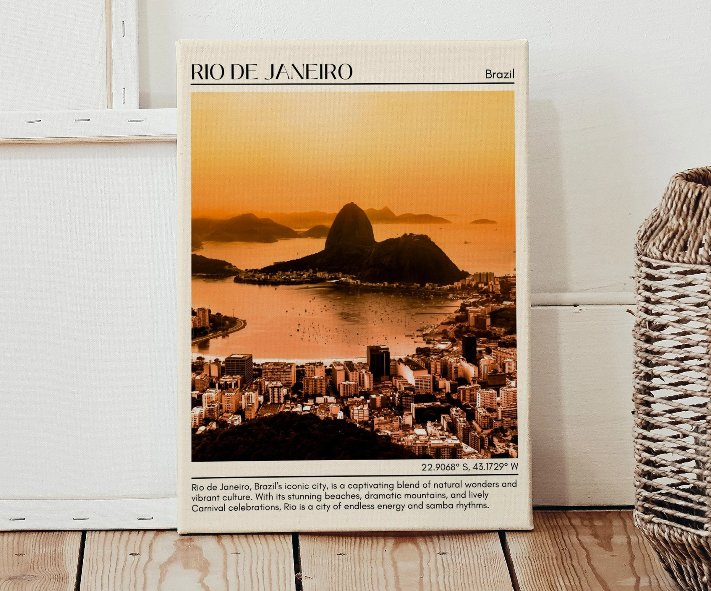 Rio de Janeiro Minimal Wall Art, Brazil
