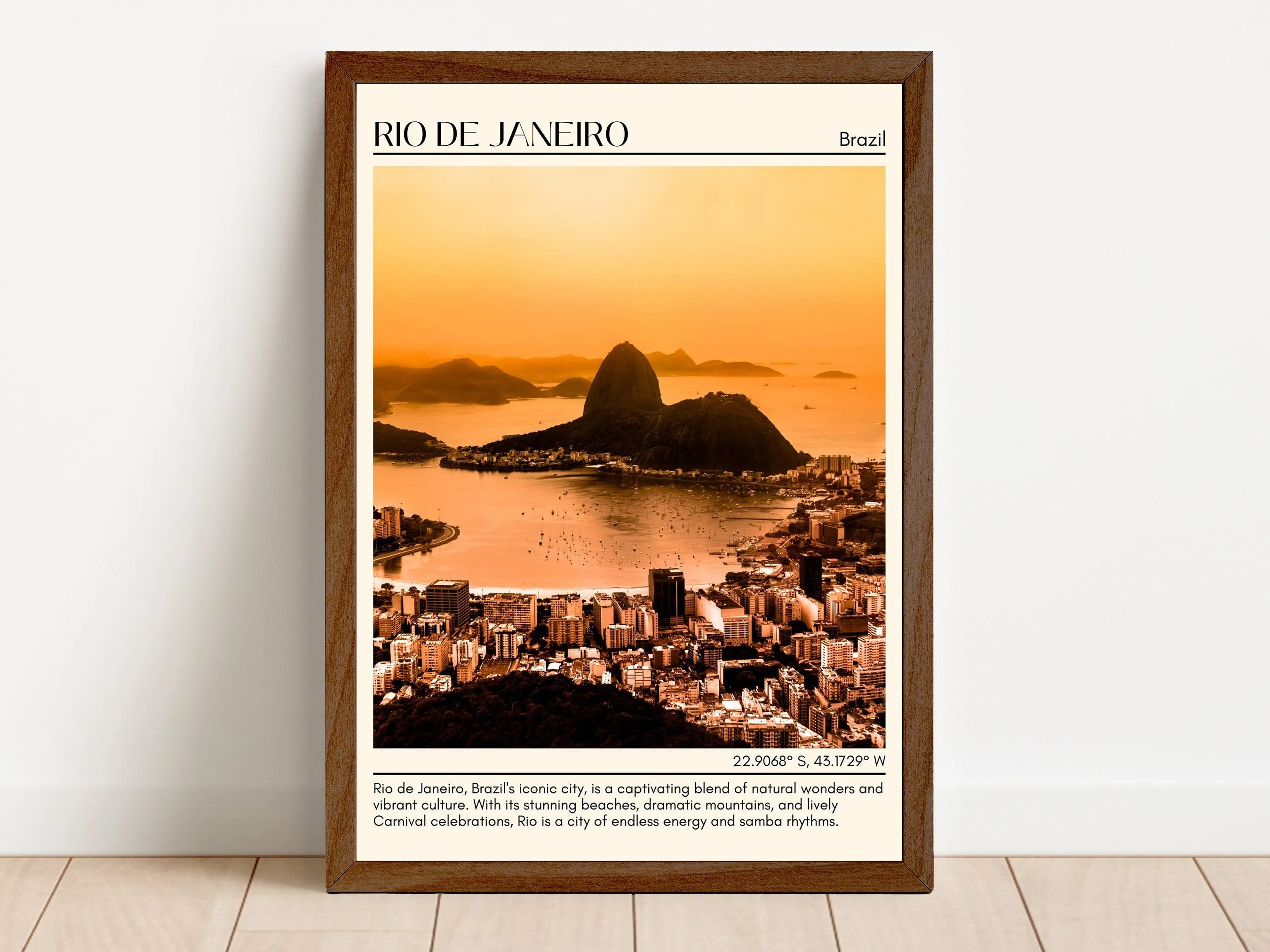 Rio de Janeiro Minimal Wall Art, Brazil