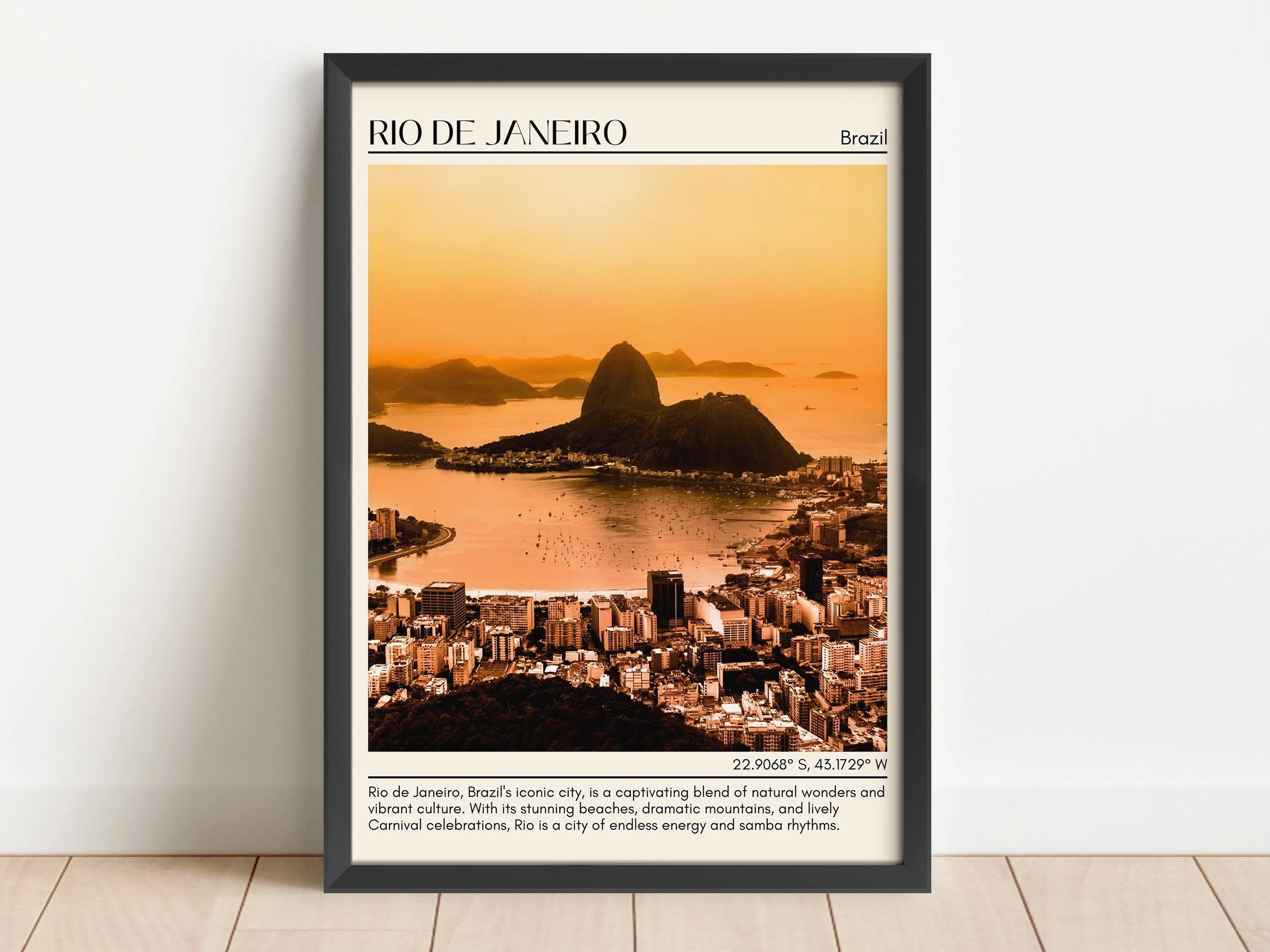 Rio de Janeiro Minimal Wall Art, Brazil