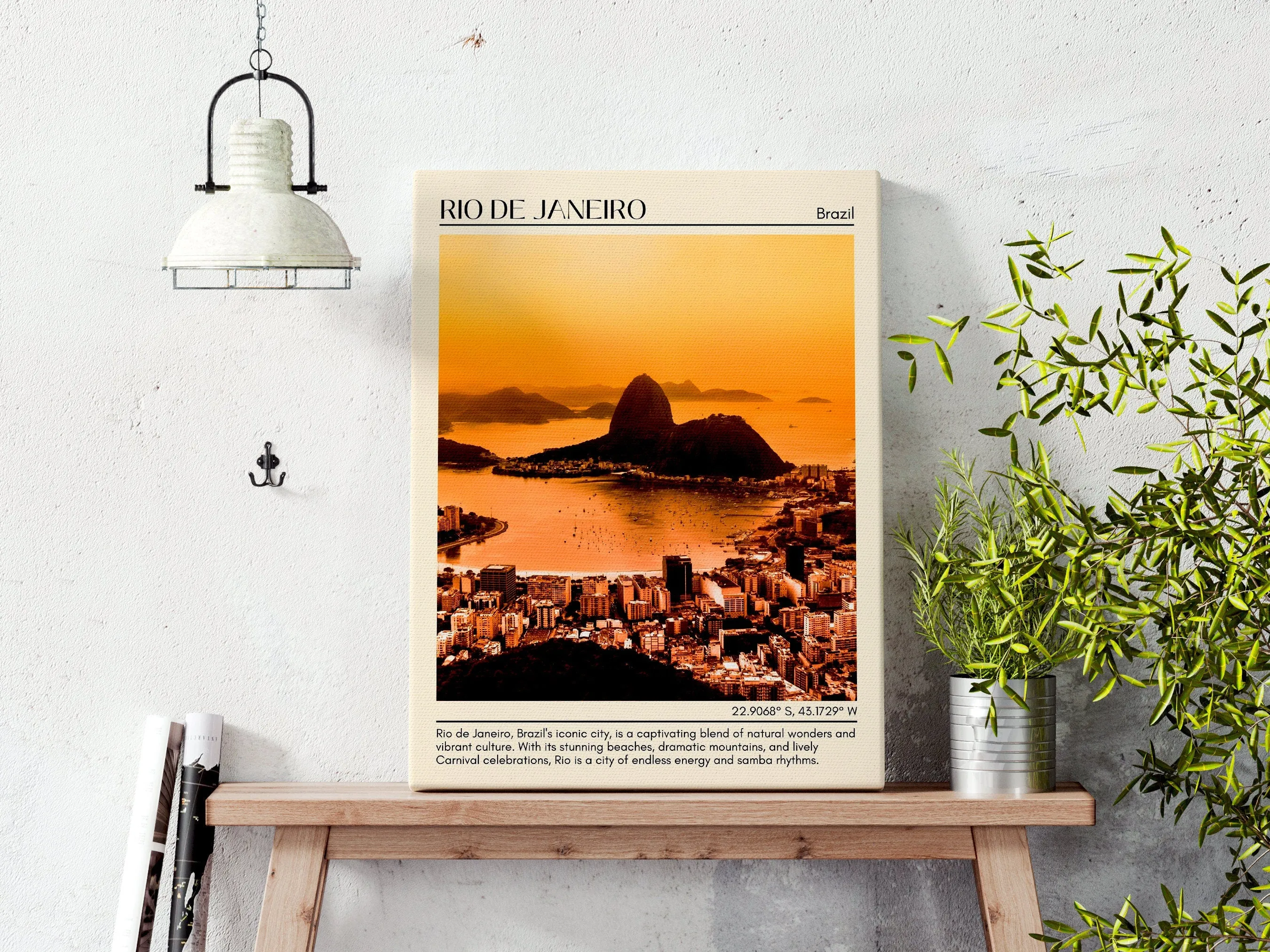 Rio de Janeiro Minimal Wall Art, Brazil