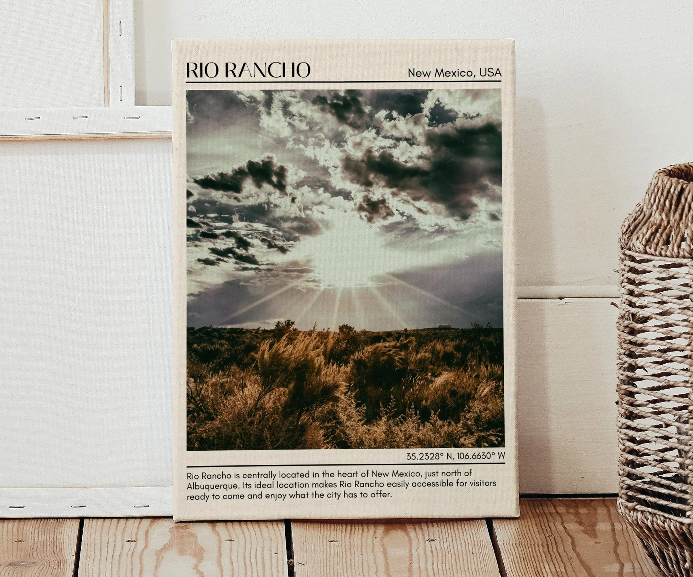 Rio Rancho Minimal Wall Art, New Mexico, USA