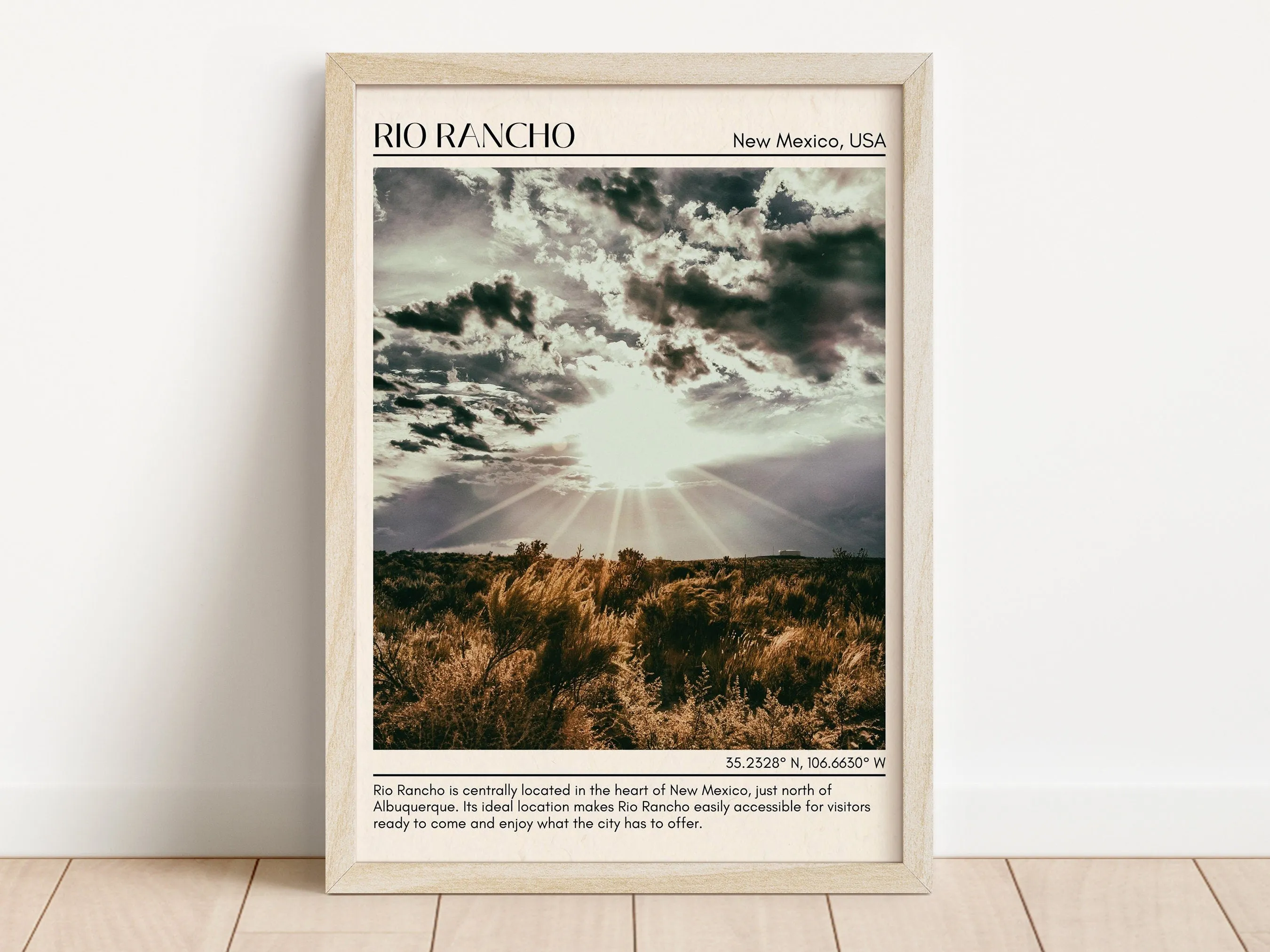 Rio Rancho Minimal Wall Art, New Mexico, USA