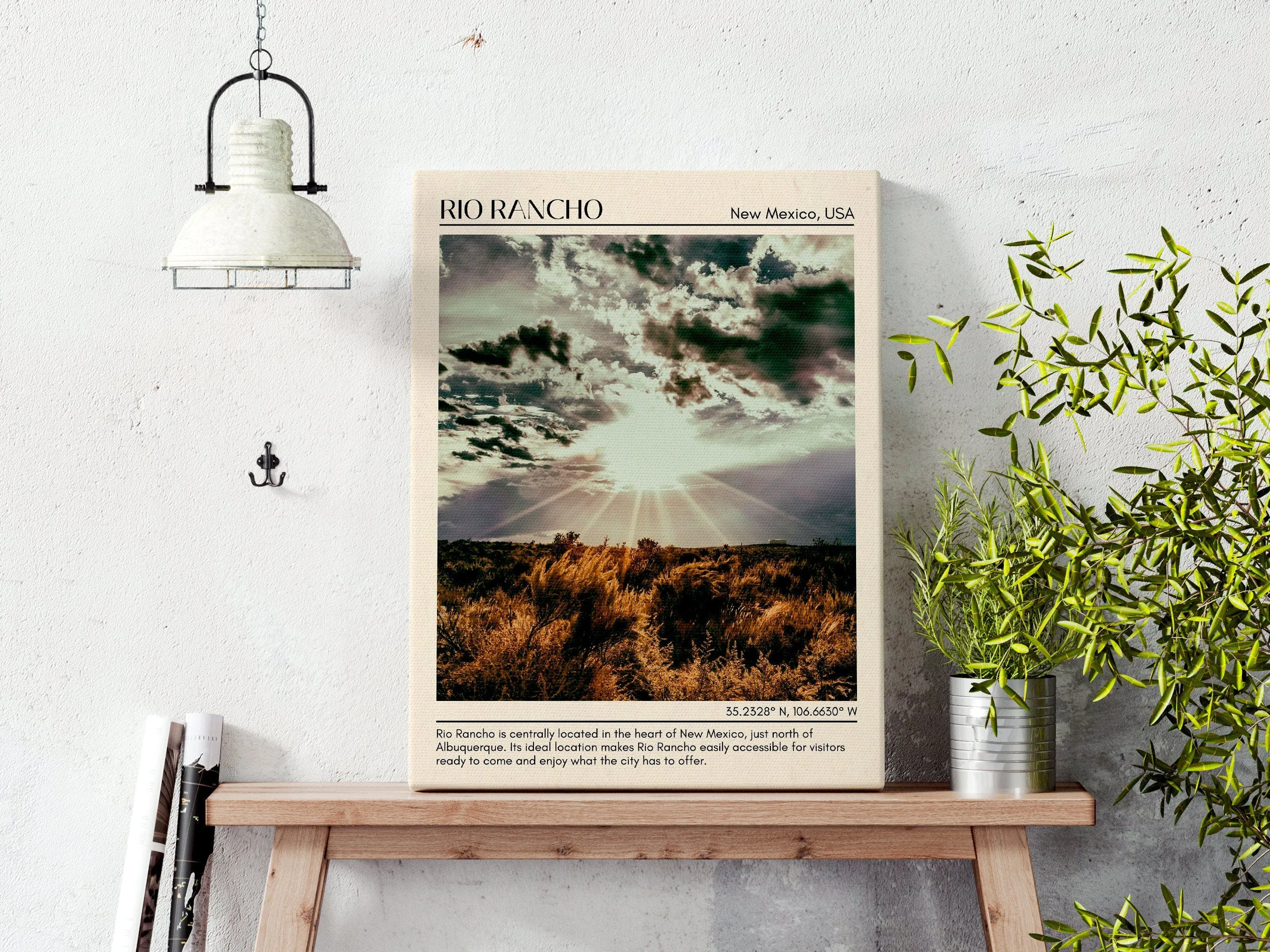 Rio Rancho Minimal Wall Art, New Mexico, USA