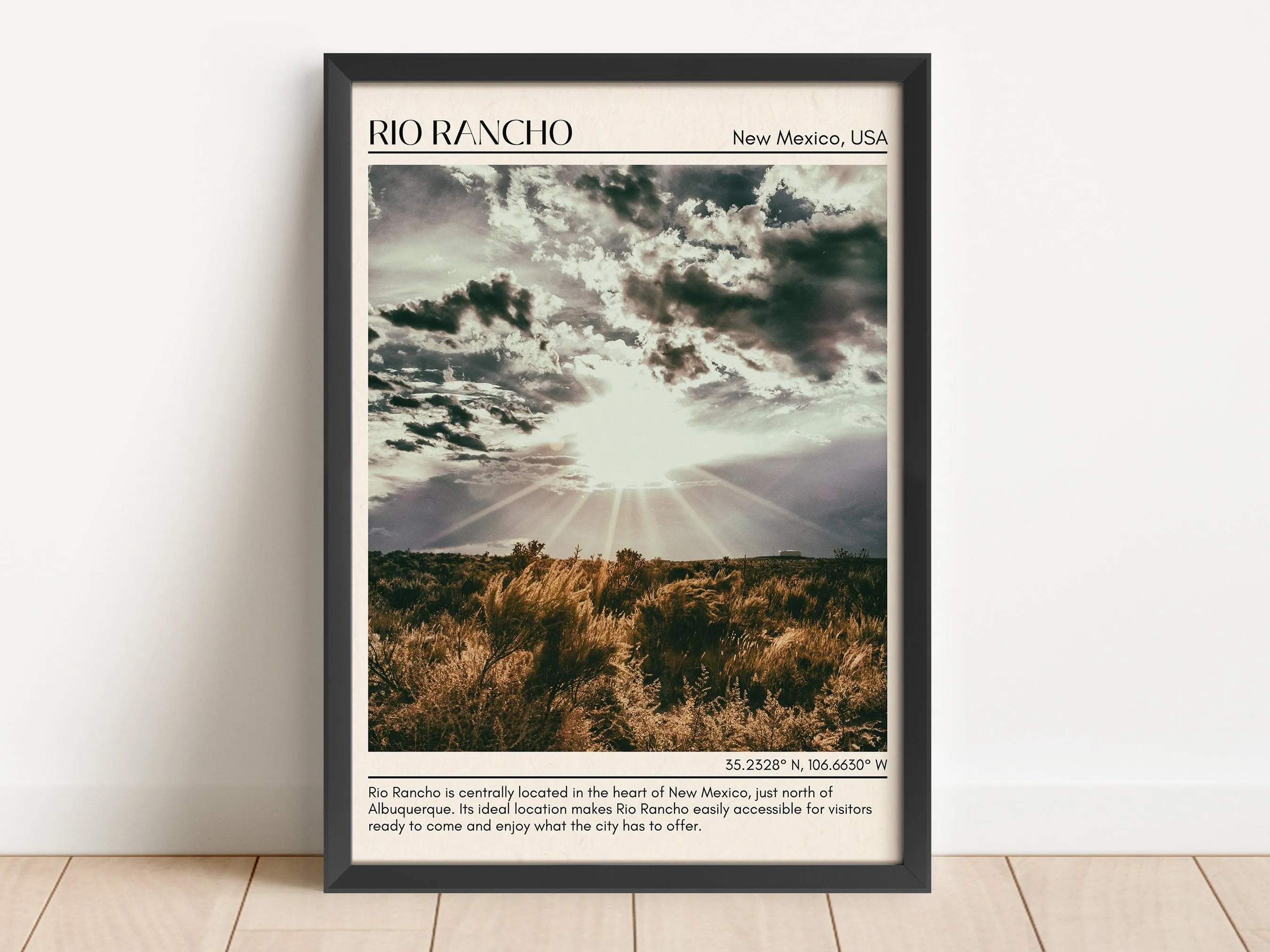 Rio Rancho Minimal Wall Art, New Mexico, USA