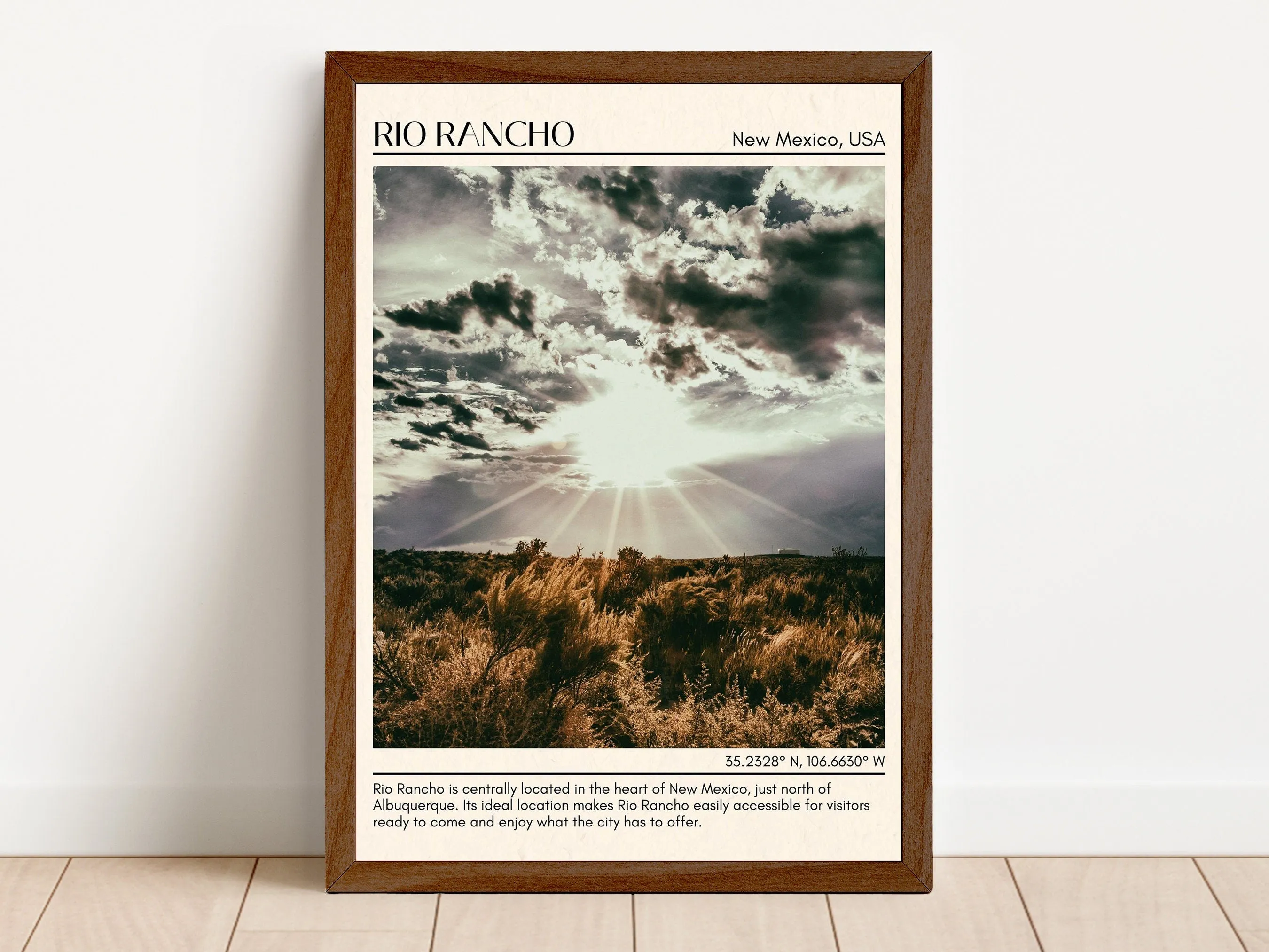 Rio Rancho Minimal Wall Art, New Mexico, USA