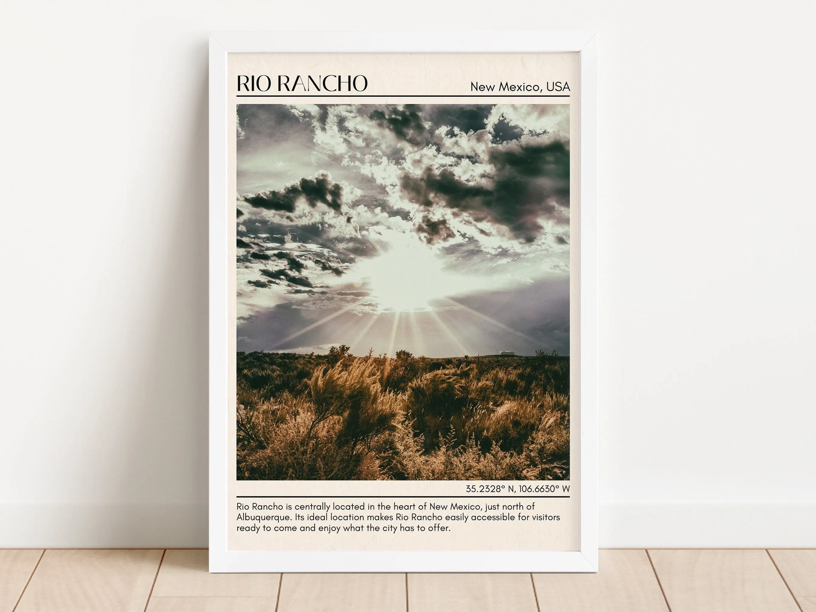 Rio Rancho Minimal Wall Art, New Mexico, USA