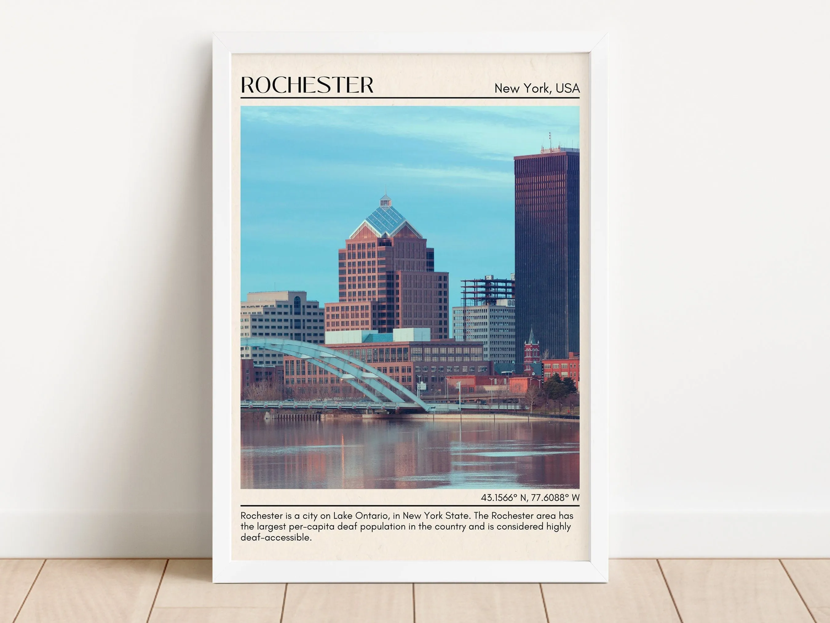 Rochester Minimal Wall Art, New York, USA