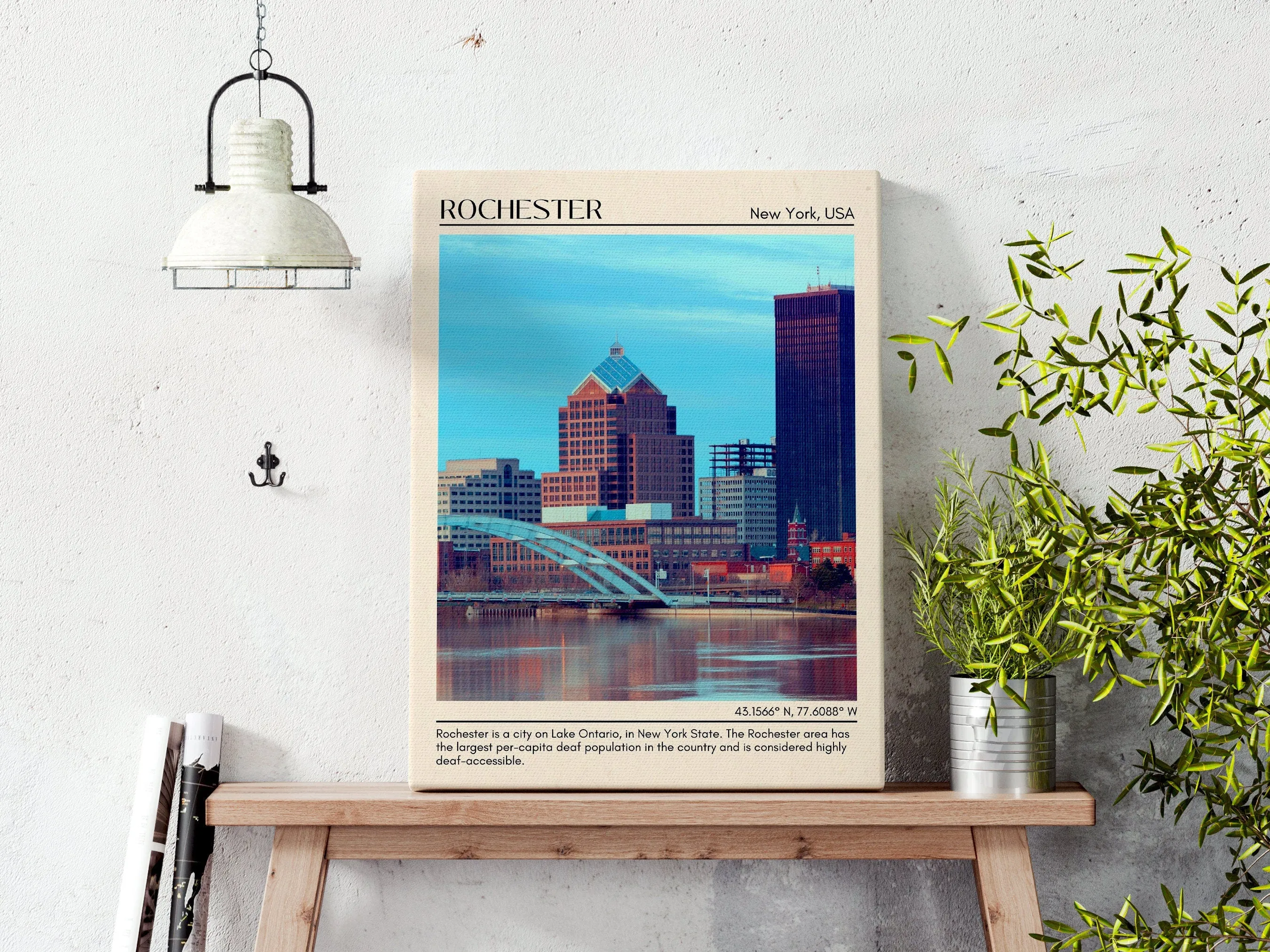 Rochester Minimal Wall Art, New York, USA
