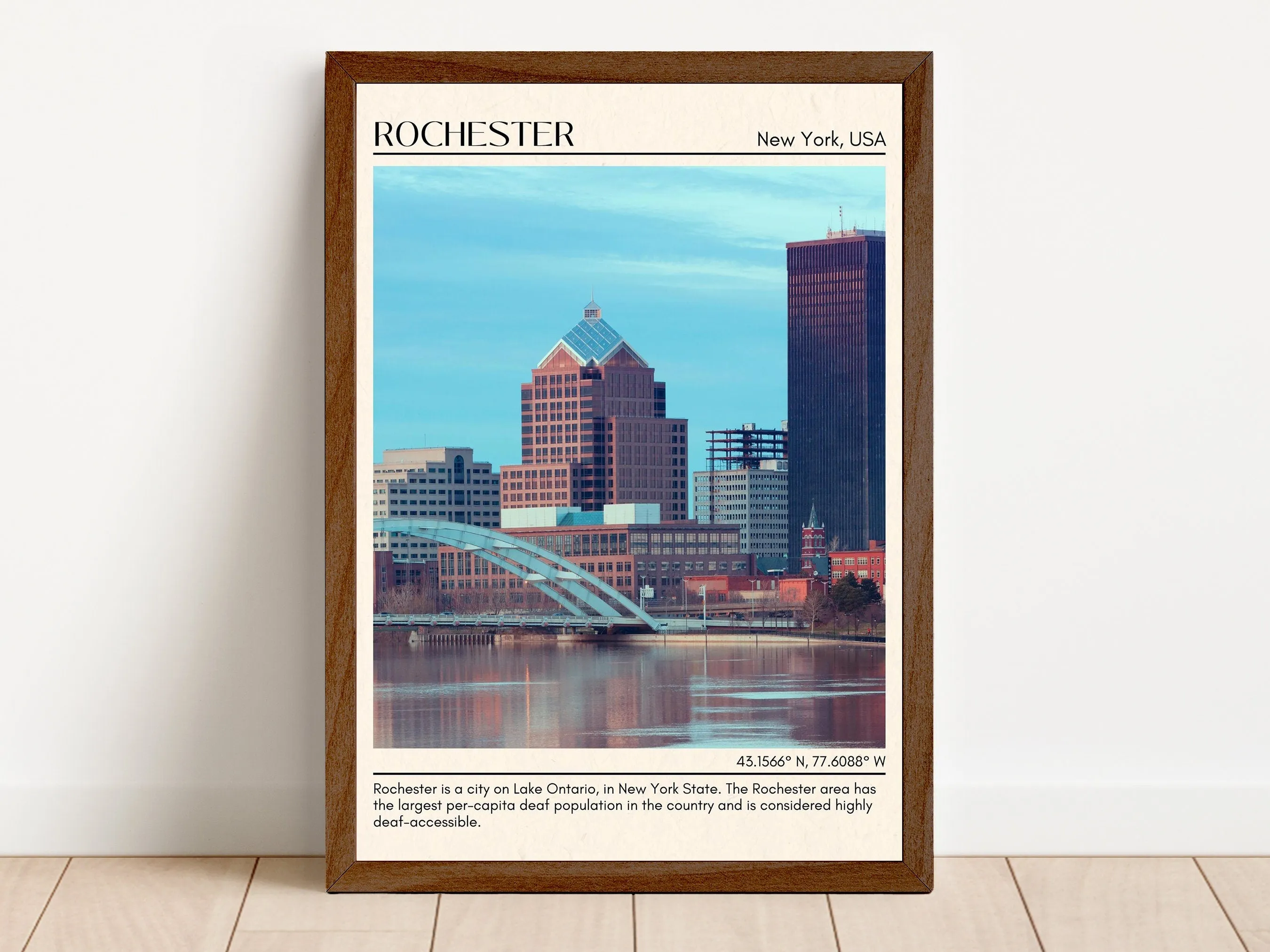 Rochester Minimal Wall Art, New York, USA