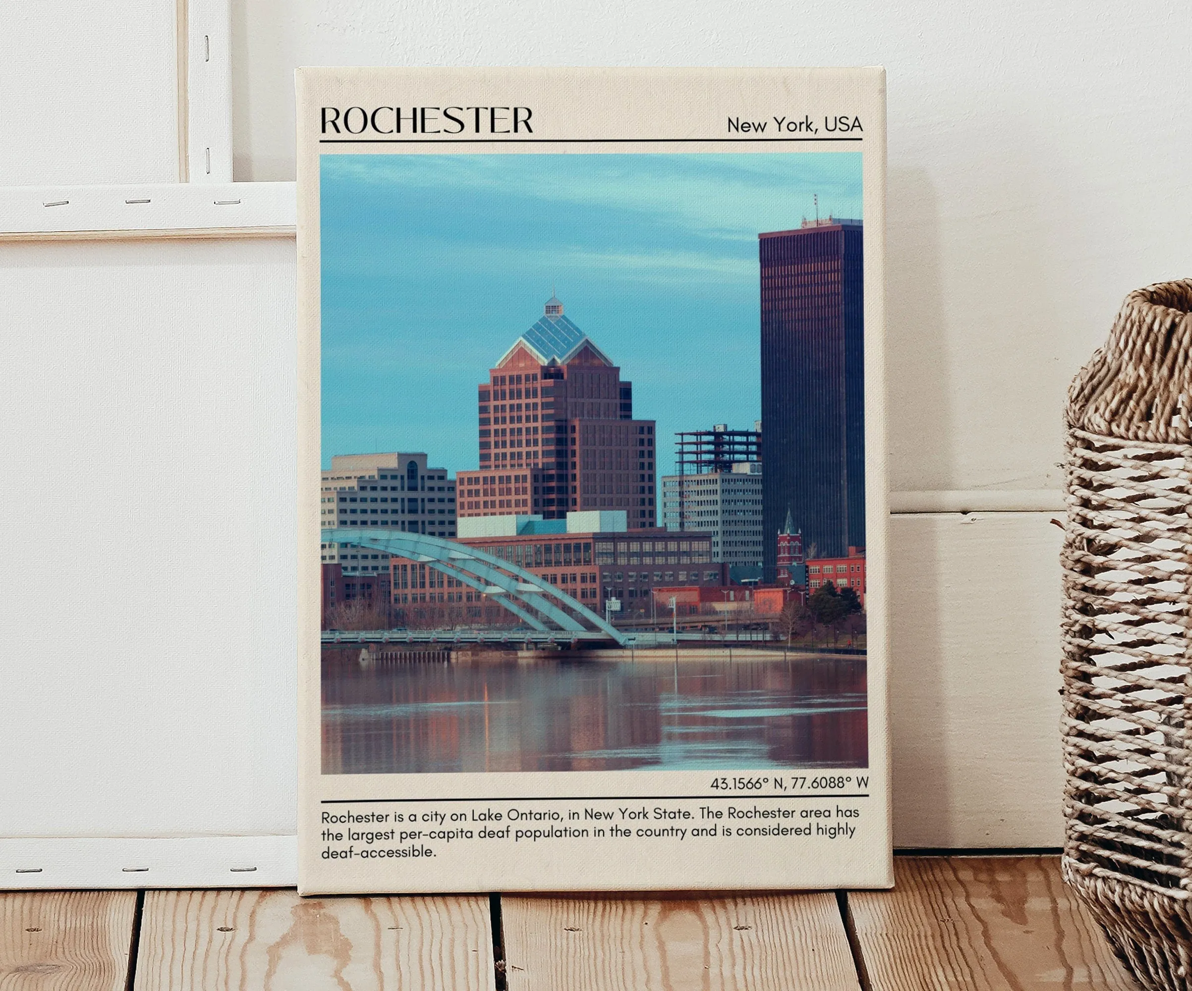 Rochester Minimal Wall Art, New York, USA