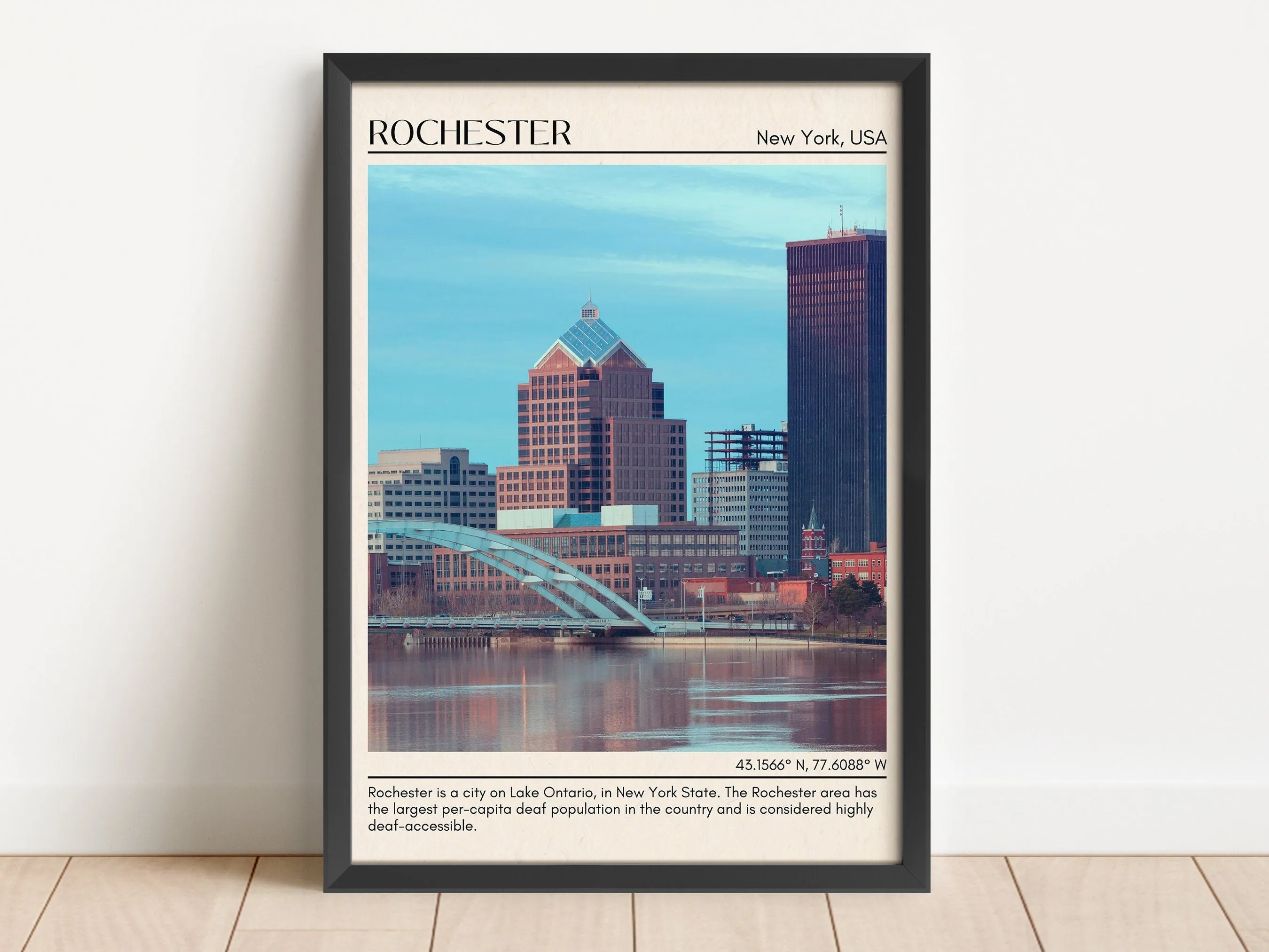Rochester Minimal Wall Art, New York, USA