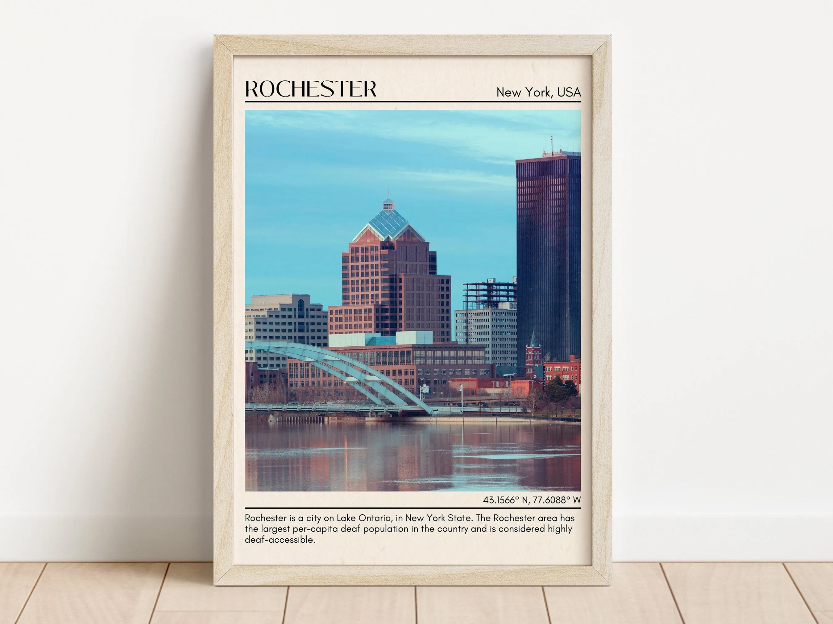Rochester Minimal Wall Art, New York, USA