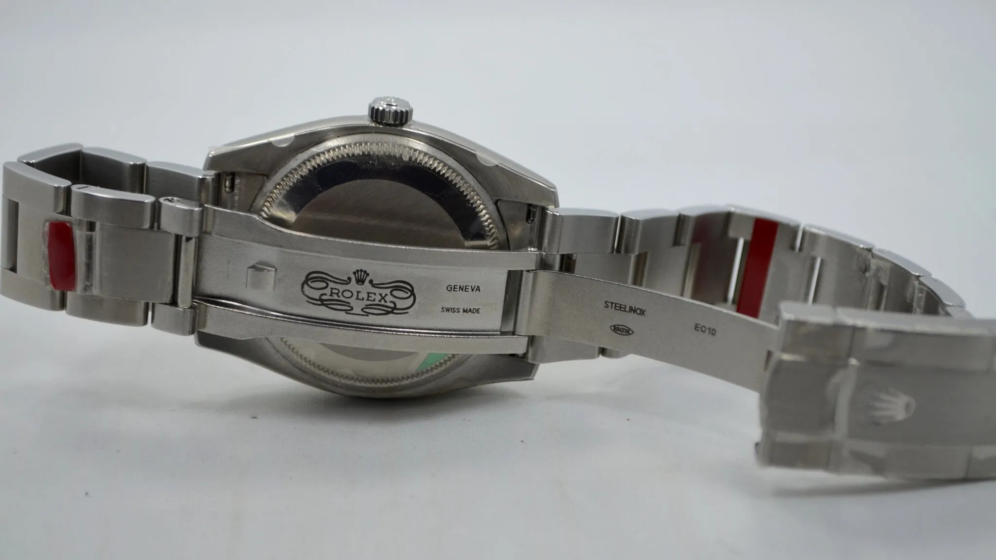 Rolex Air-King 114234 White Diamond Dial 34mm Steel Automatic Wristwatch