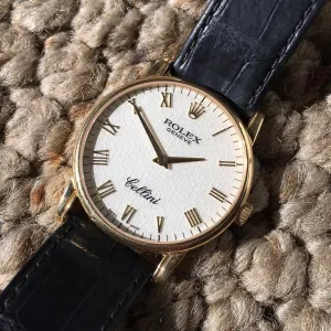 Rolex Cellini 5116 Jubilee Manual Wind 18K Yellow Gold "K" Serial 2001 Wristwatch