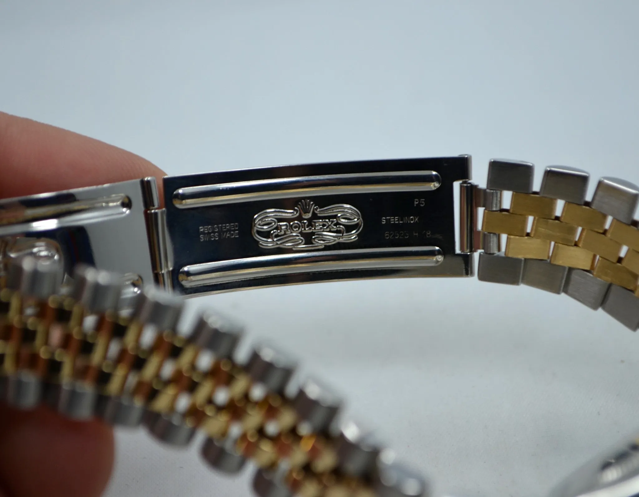 Rolex Datejust 16233 Tapestry Champagne Jubilee Two Tone Steel Gold "E" Watch