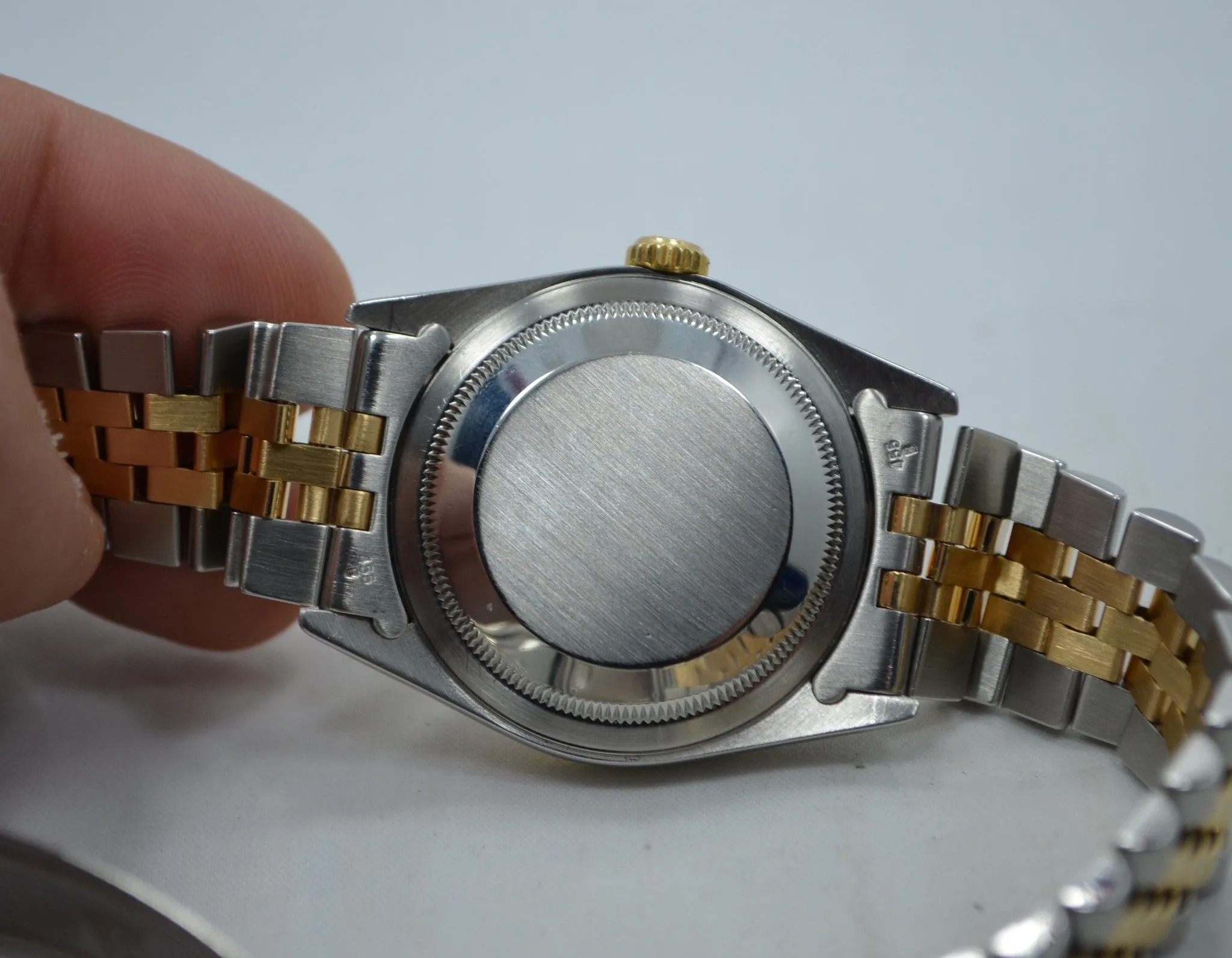Rolex Datejust 16233 Tapestry Champagne Jubilee Two Tone Steel Gold "E" Watch