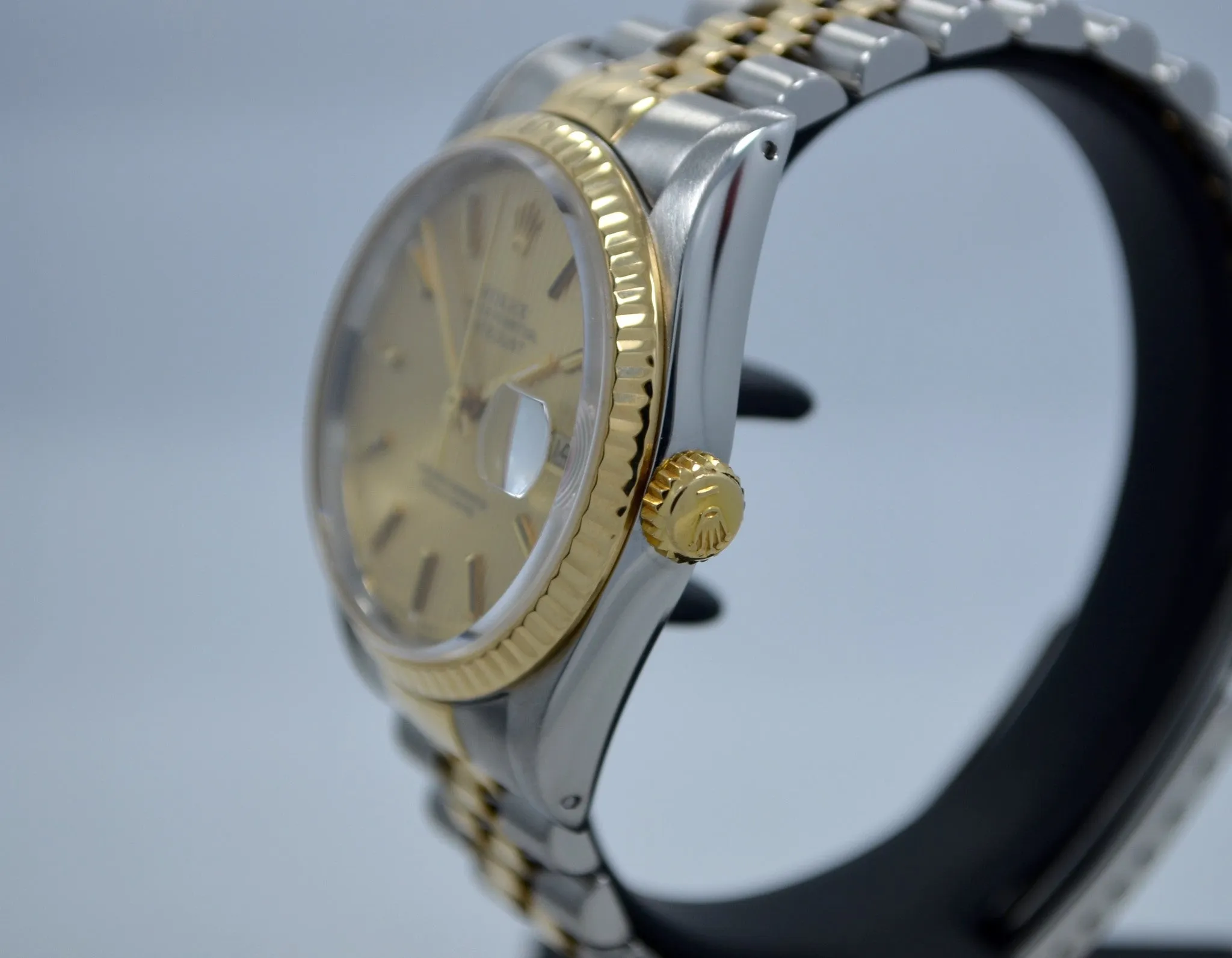 Rolex Datejust 16233 Tapestry Champagne Jubilee Two Tone Steel Gold "E" Watch