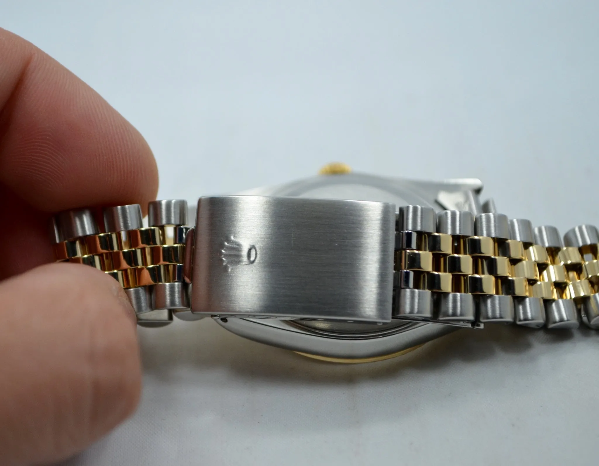 Rolex Datejust 16233 Tapestry Champagne Jubilee Two Tone Steel Gold "E" Watch