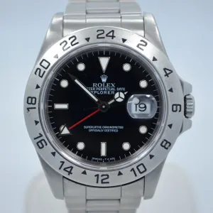 Rolex Explorer II 16570 GMT Black Dial "X" Serial 1991 Automatic Steel Watch
