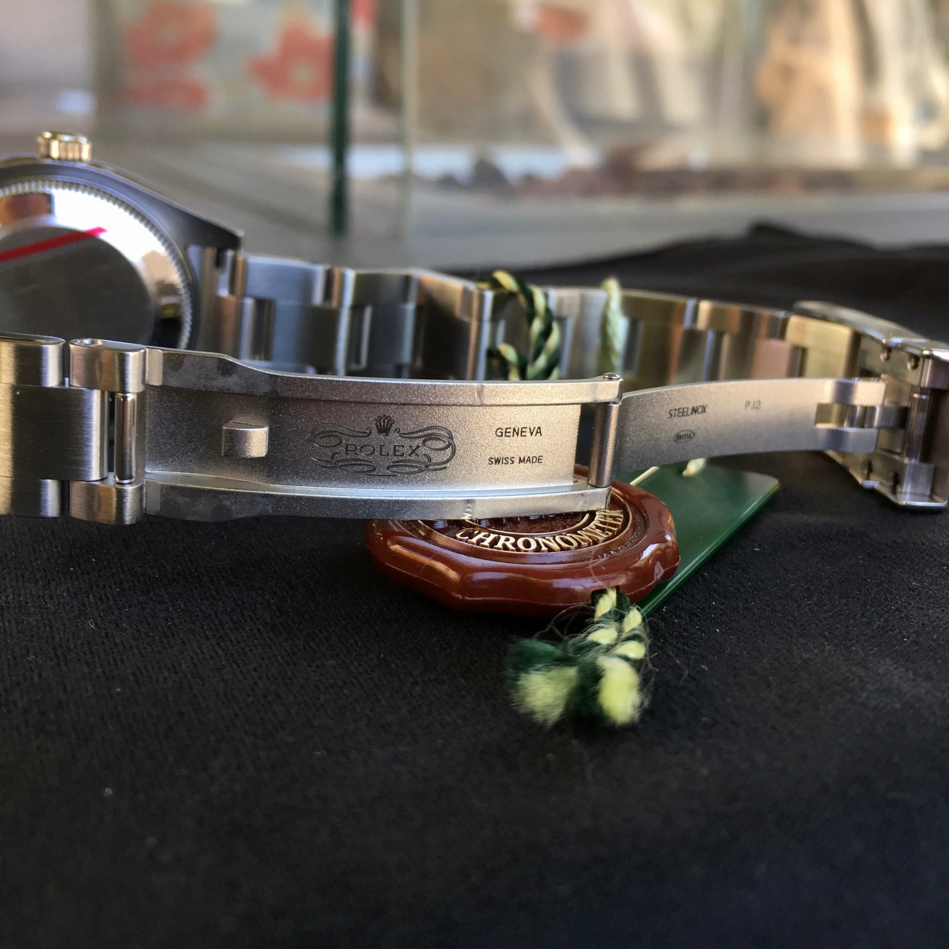 Rolex Oyster Perpetual 177200 Black Arabic Numerals Stainless Steel Ladies Wristwatch Box & Papers
