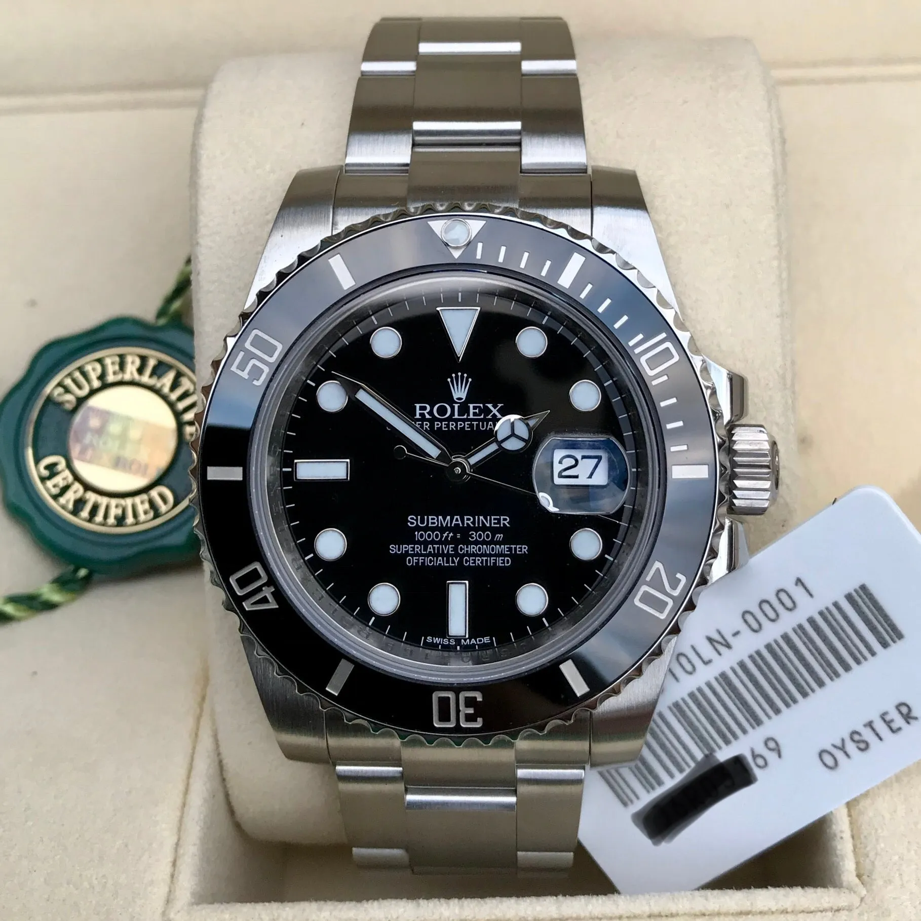 Rolex Submariner Date 116610 LN Stainless Steel Ceramic Wristwatch 2016 Box Papers