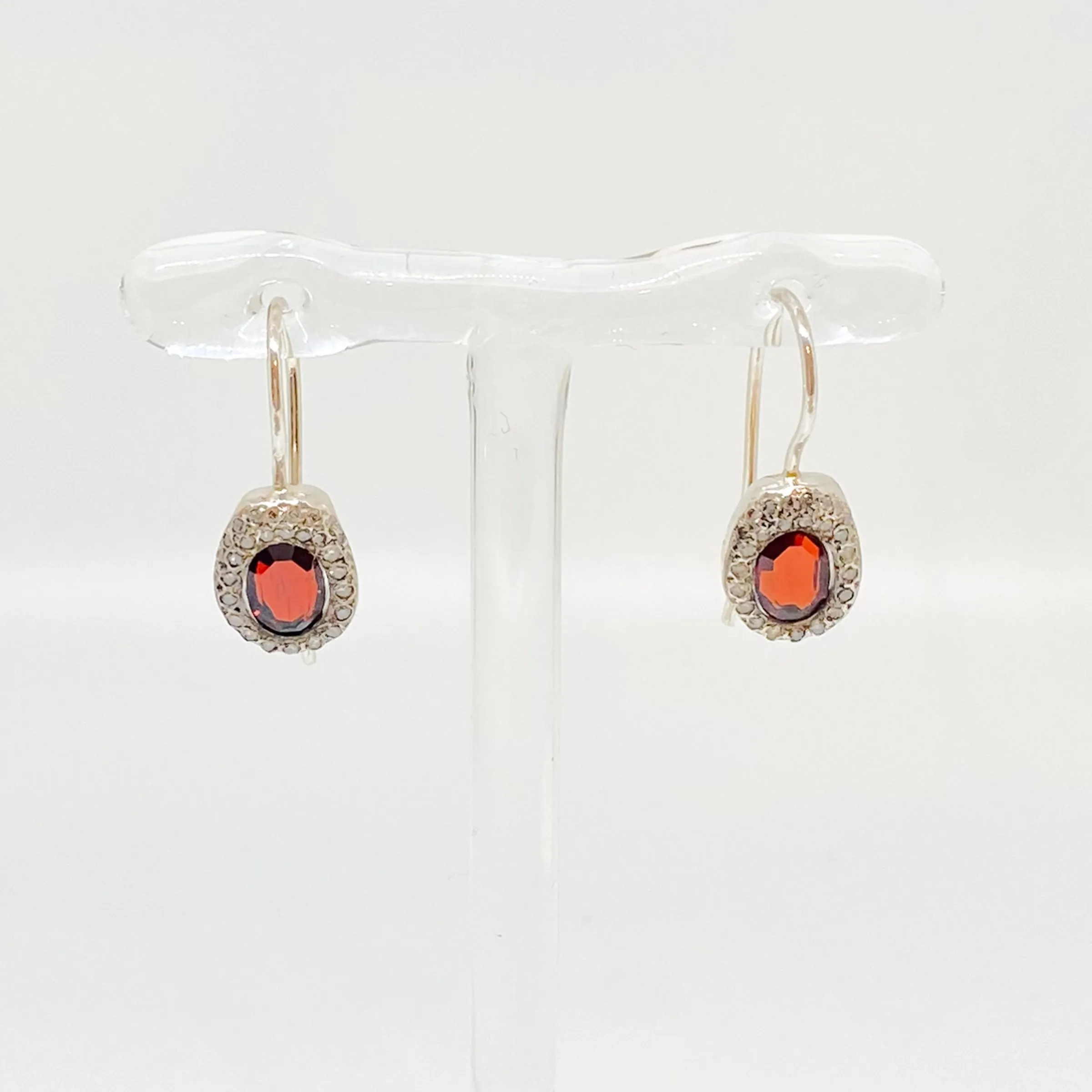 Rosa Maria Bo 114 Silver, Garnet and Diamond Earrings