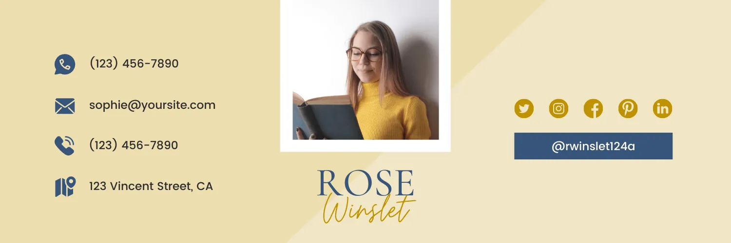 Rose Email Signature Template Editable Canva Template Rose Gold