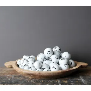 Round Stoneware Letter Orbs