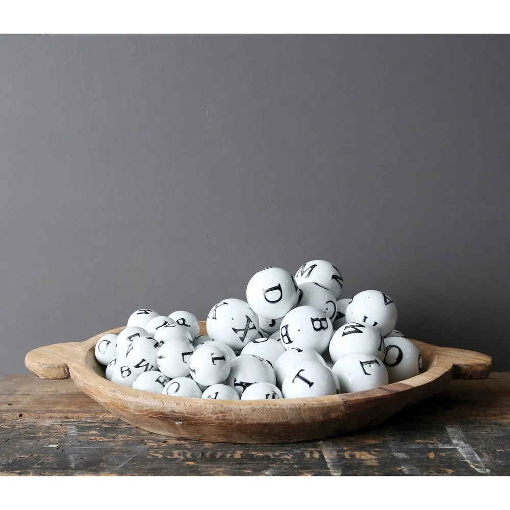 Round Stoneware Letter Orbs