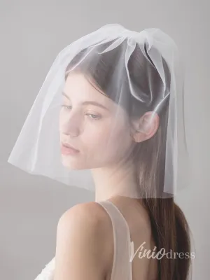 Roycebridal Ivory Tulle Blusher Wedding Veils Simple Bridal Veil ACC1046