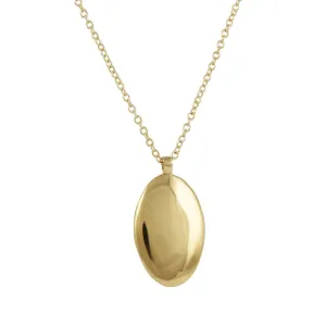 SALE - Oval Medallion Pendant Necklace in Brass