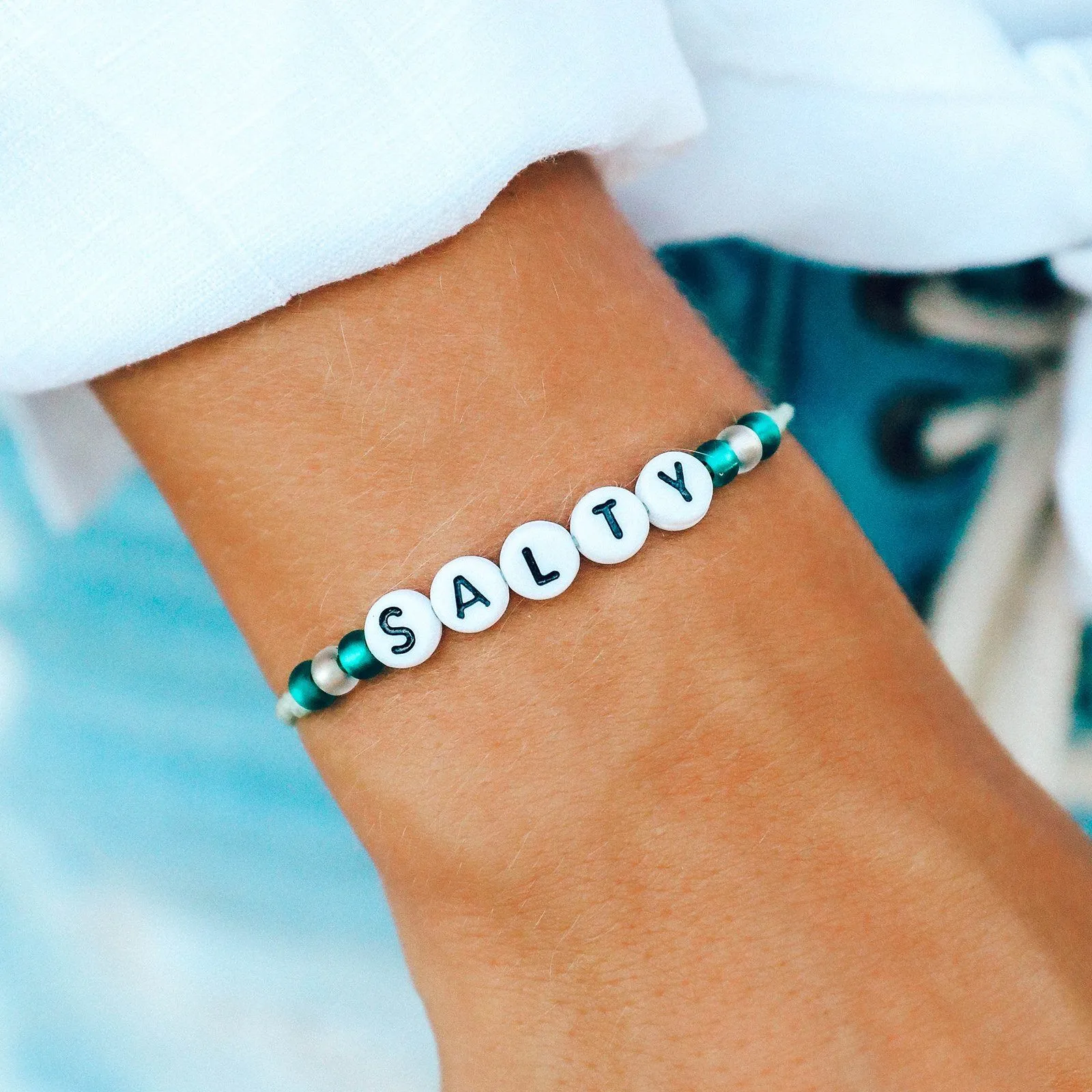 Salty Alphabet Bead Bracelet