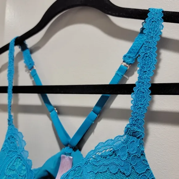 Savage X Fenty Romantic Corded Lace Front-Closure Push-Up Bra 34C