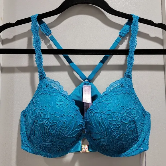Savage X Fenty Romantic Corded Lace Front-Closure Push-Up Bra 34C