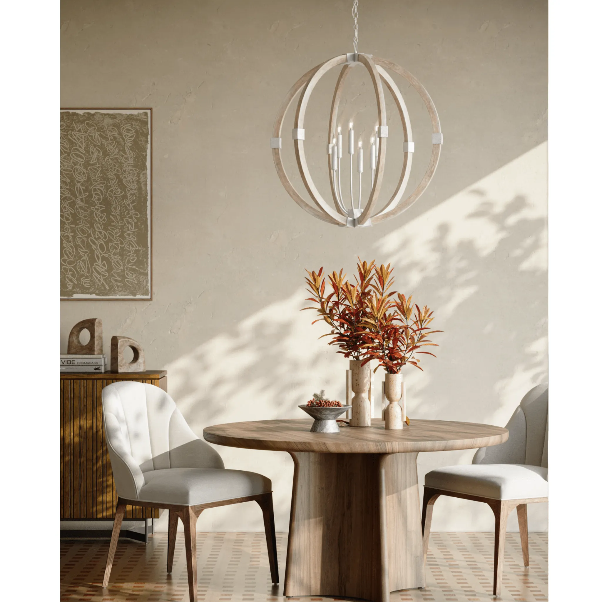 Sebastian Sandstone Orb Chandelier