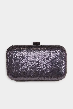 Sequins Clutch in Navy