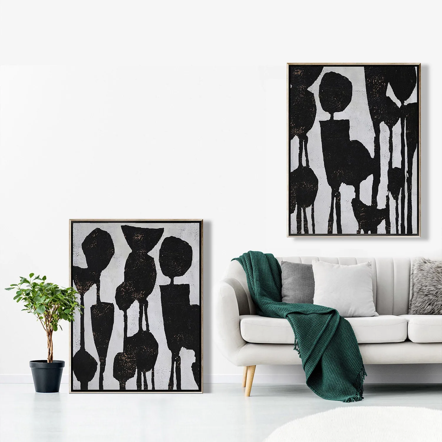 Set of 2 Abstract Flower Painting  P98