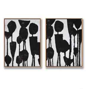 Set of 2 Abstract Flower Painting  P98