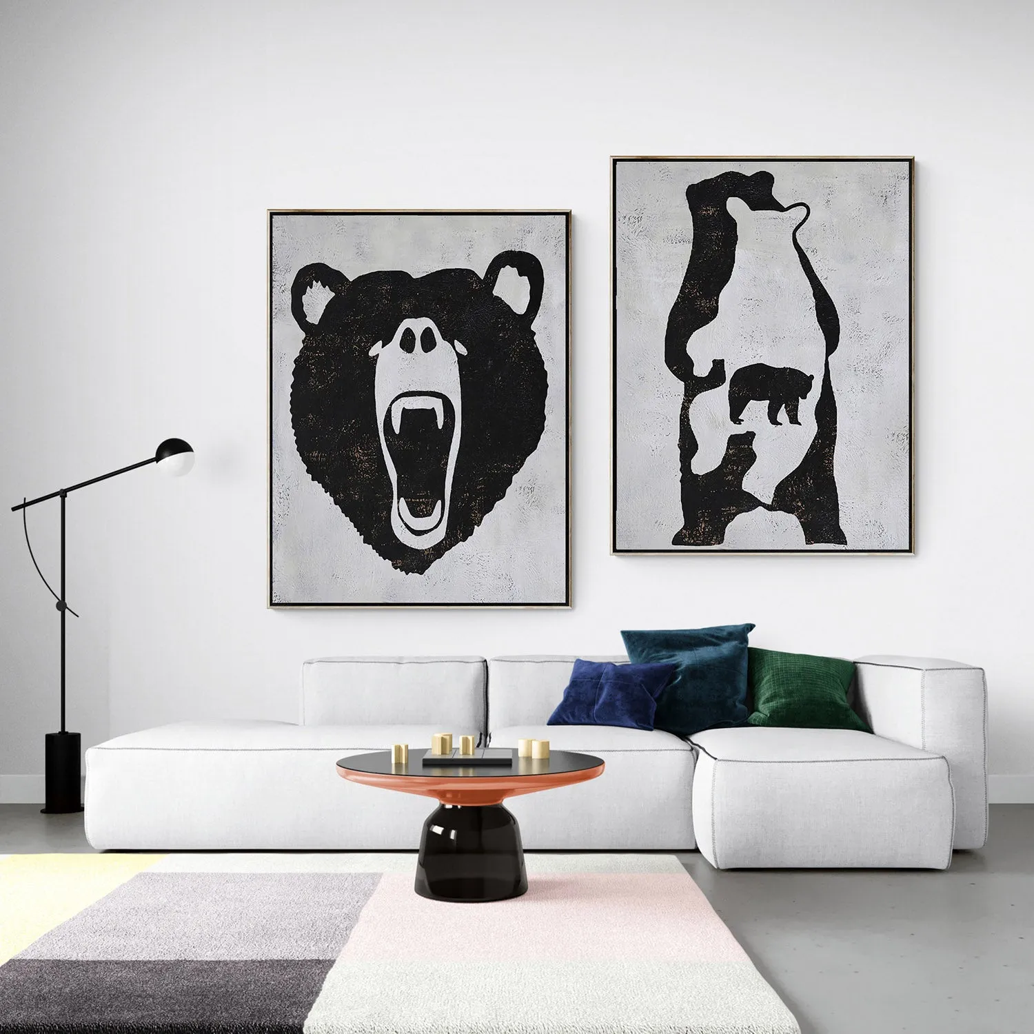 Set of 2 Animal Painting Bear P108