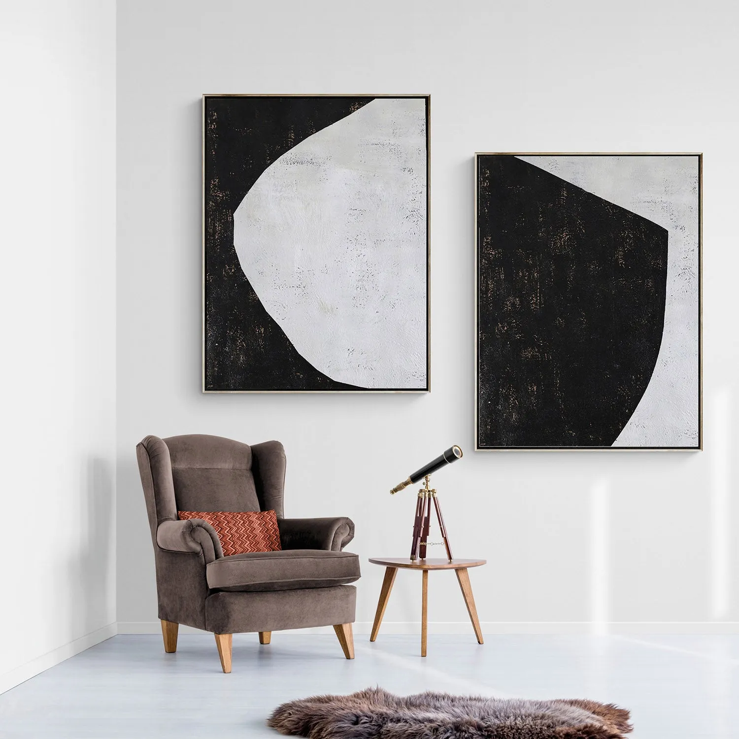 Set of 2 Geometric Painting P47