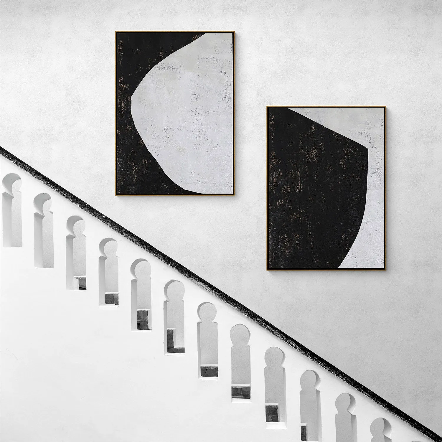 Set of 2 Geometric Painting P47