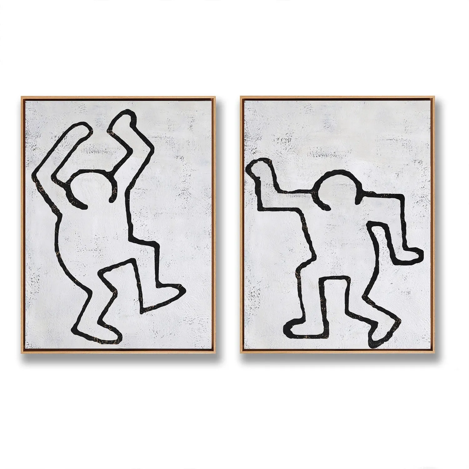Set of 2 Minimal Painting Dancing Man P83
