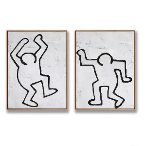 Set of 2 Minimal Painting Dancing Man P83