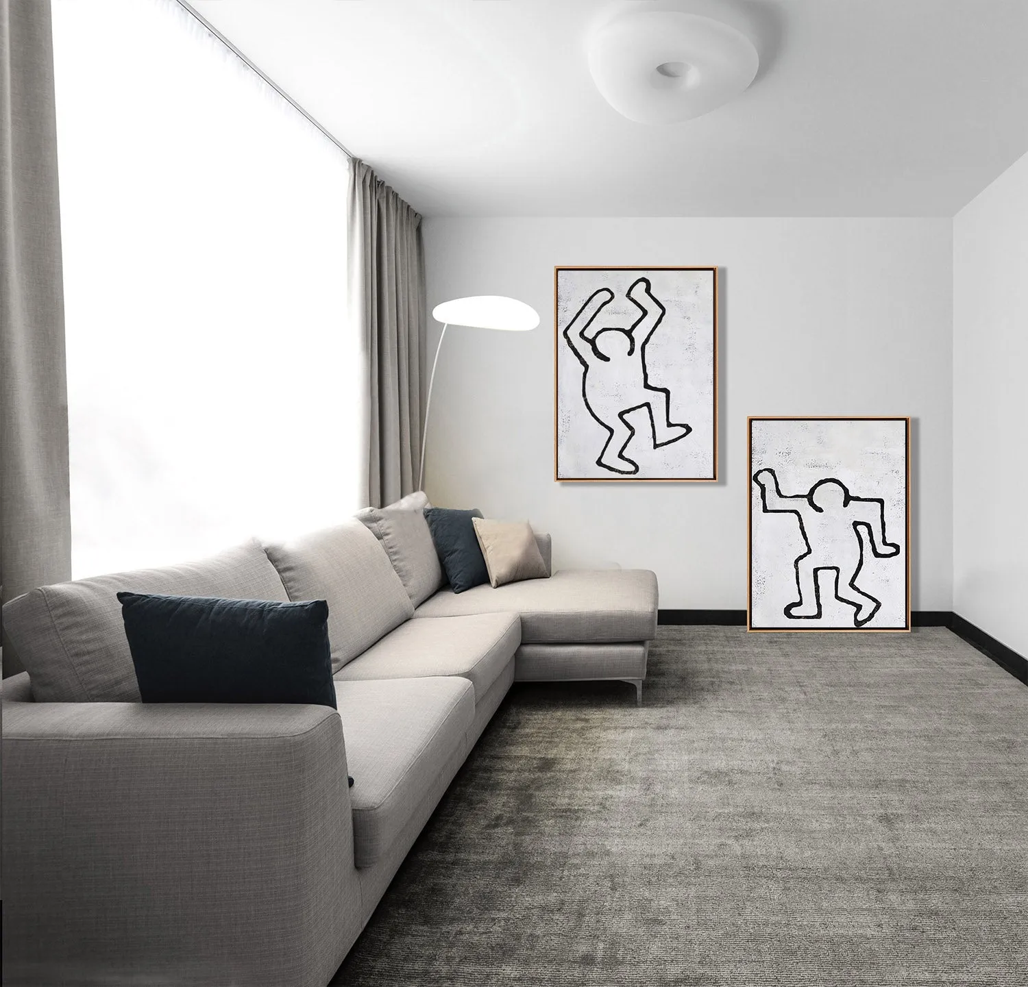 Set of 2 Minimal Painting Dancing Man P83