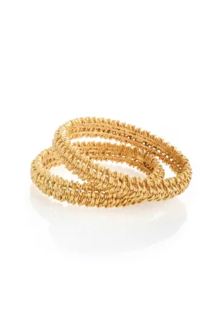 SET OF TWO TWISTED WIRE BANGLES