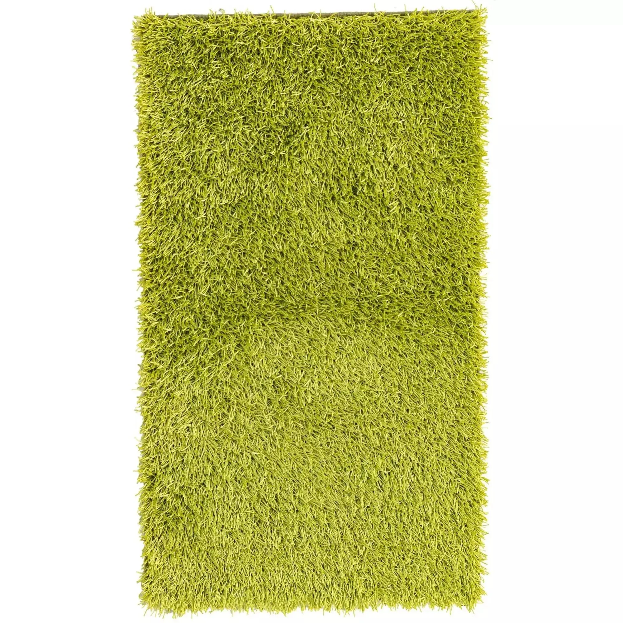 Shaggy Rectangular Area Rug in Lime Green