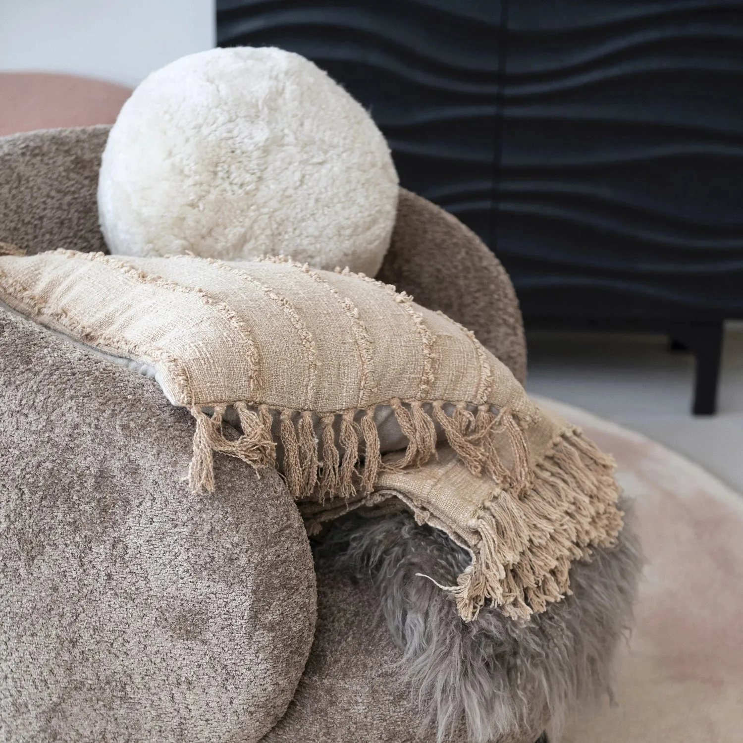 SHEEPSKIN ORB PILLOW