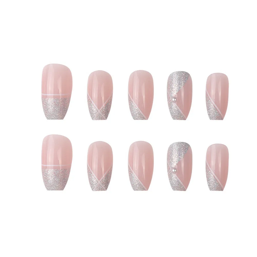 Short coffin Glittering pink diamonds