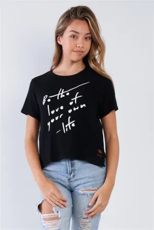 Side Zipper Hi-Lo Hem Top | Black